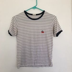 John Galt Cherry Striped Top